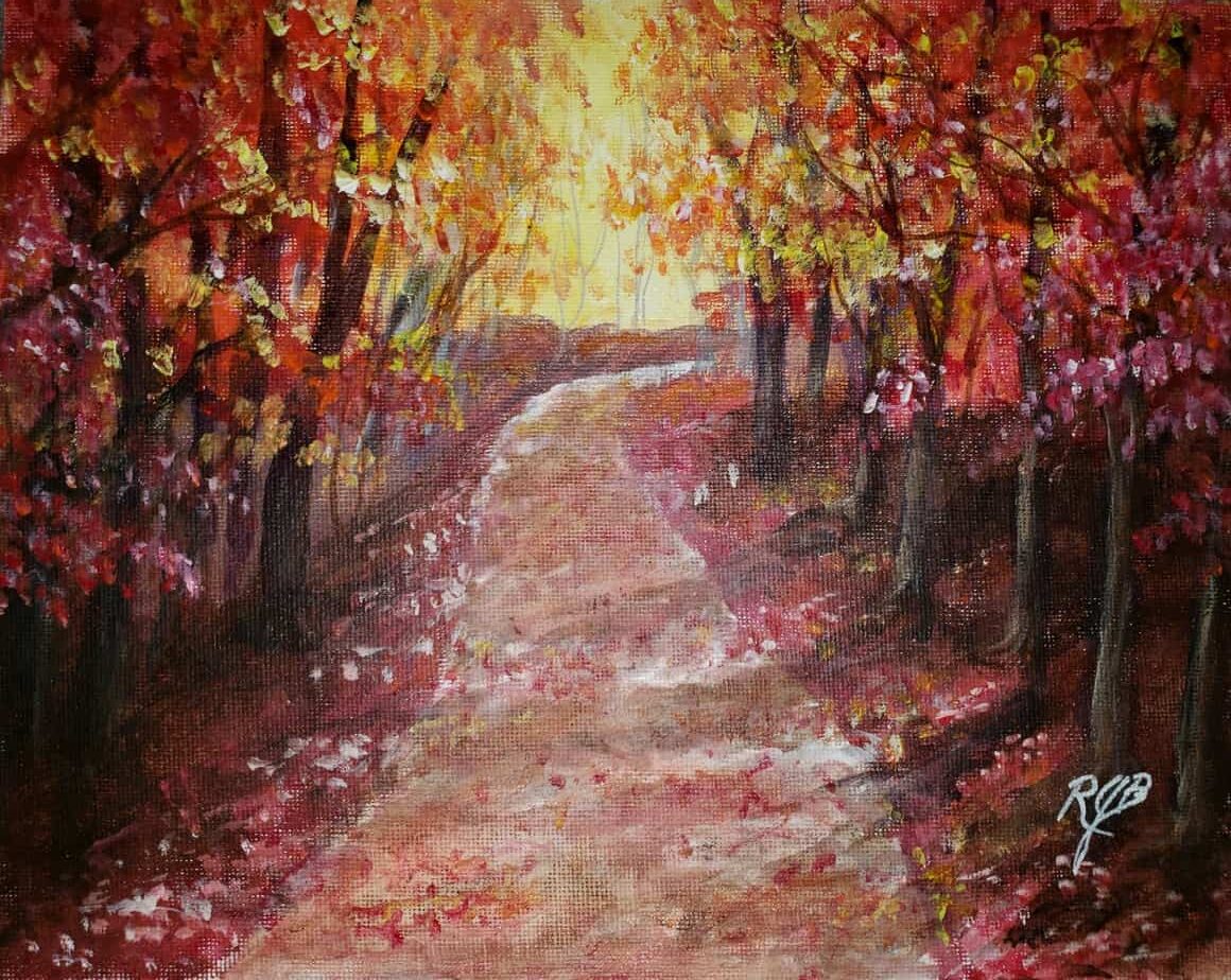 Art At Home: Autumn Pathway - Uncorked Canvas